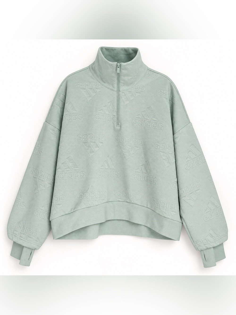 Adidas AEROREADY Mint Jacquard Half-Zip Top L NWT